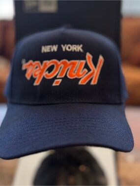 New York Kinda SnapBack Cap in Navy with Orange Throwback Logo